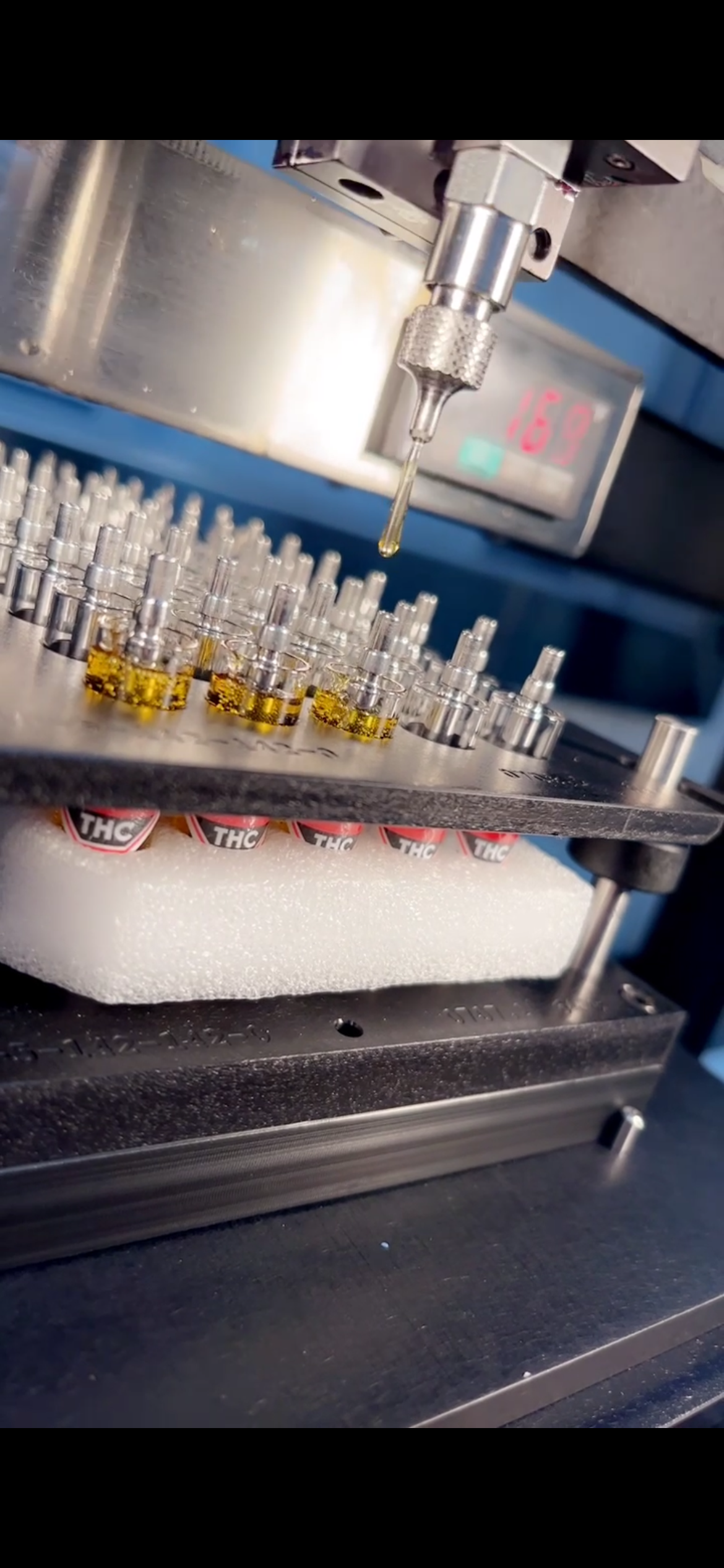 Vantage cannabis vape cartridge filling line in operation
